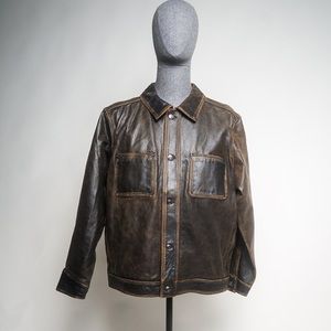 Leather Over Shirt Jacket